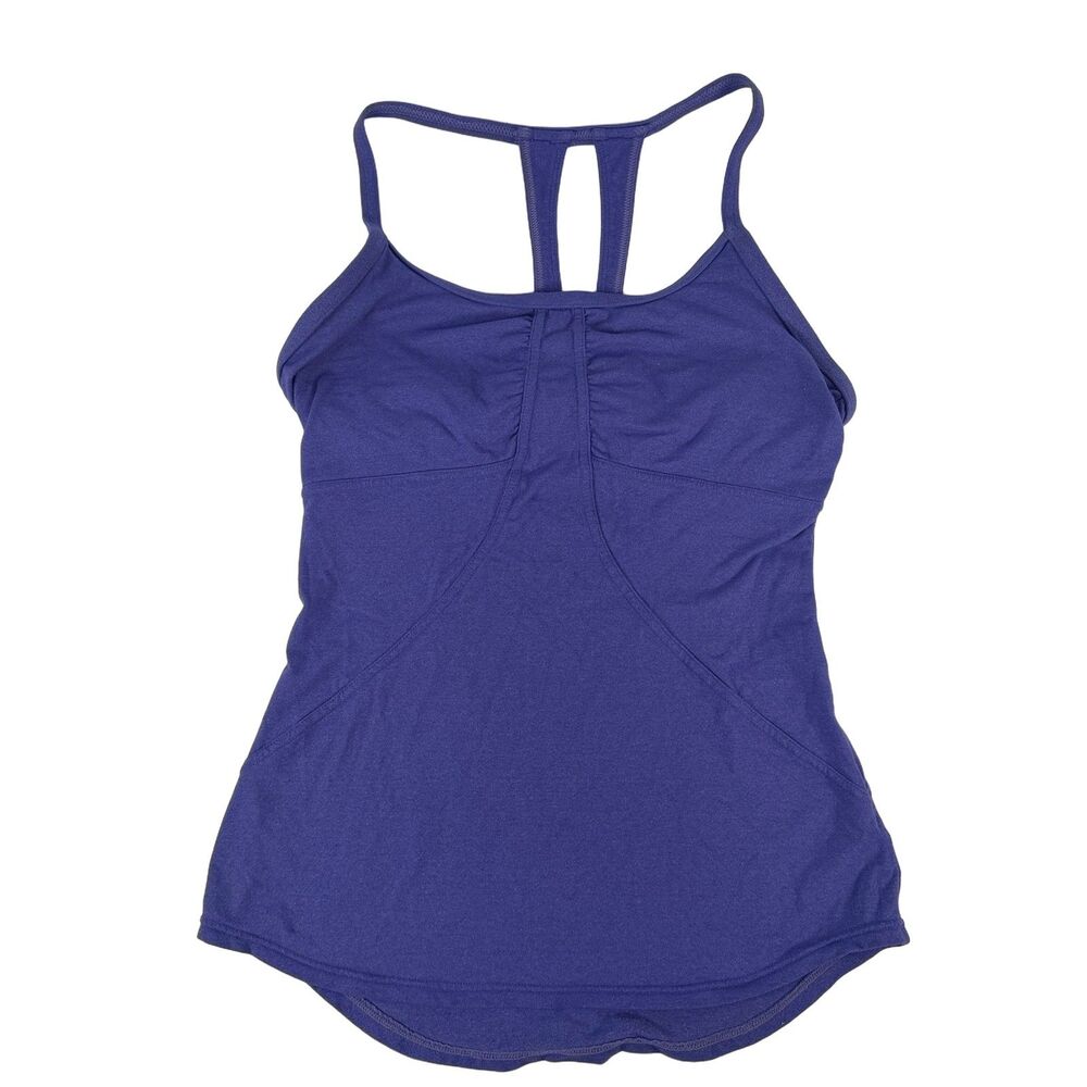 Athleta Women's Purple Racerback Support Tank Top with Built-In Mesh Bra Size S